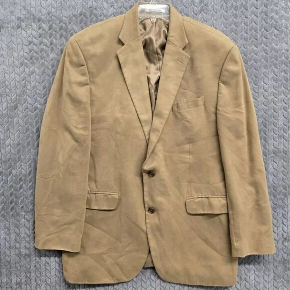 Lauren Ralph Lauren Faux‎ Suede Tan Sport Coat Blazer Mens Size 44L